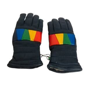 Vintage Kombi Mens Colorblock Rainbow Gloves Lined Size Small